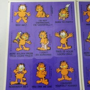 4/$25 Vintage Garfield Sticker Sheets 1978 X2